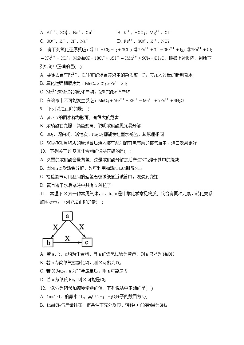 2021-2022学年湖南省岳阳四中高一（下）第一次月考化学试卷（含答案解析）第2页