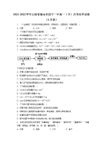 2021-2022学年云南省保山市昌宁一中高一（下）月考化学试卷（3月份）（含答案解析）