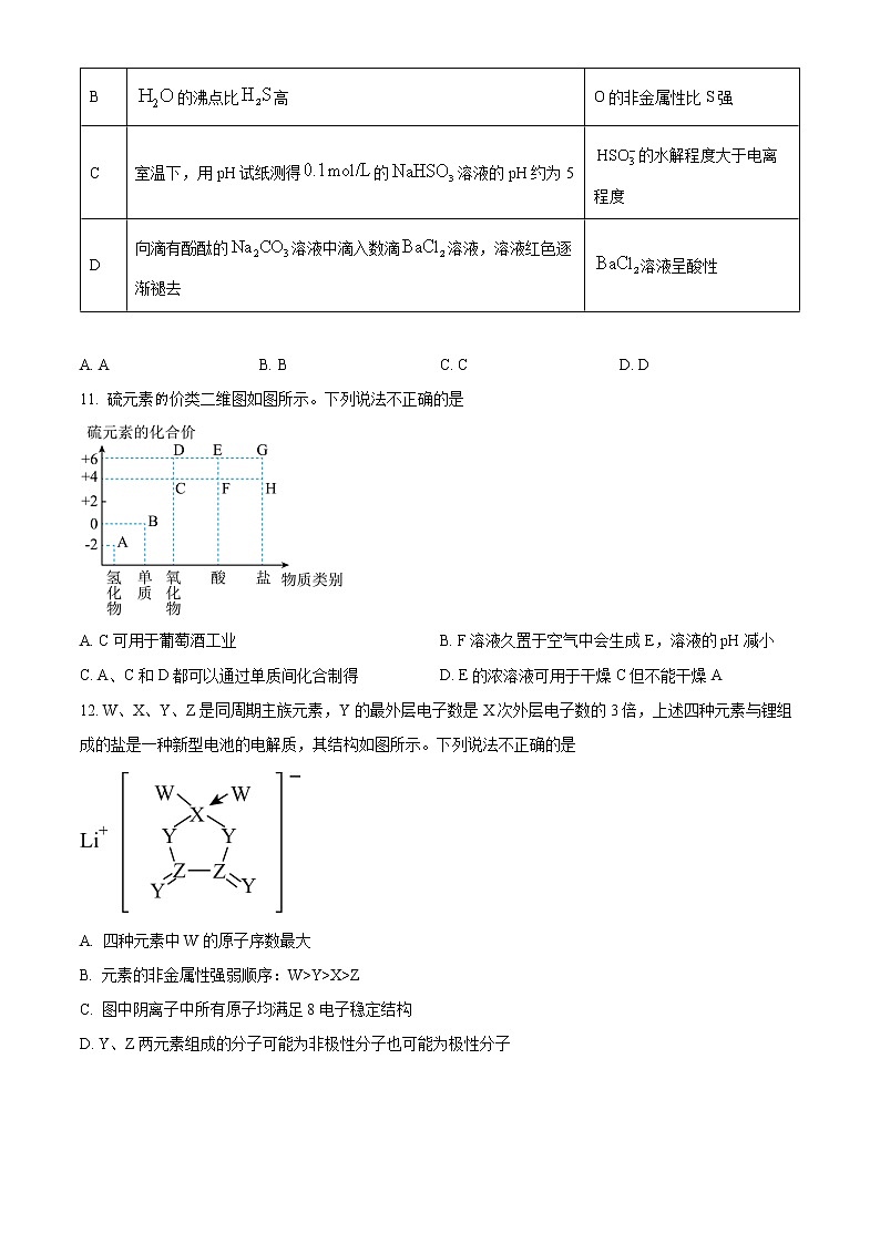 新疆乌鲁木齐地区2023届高三第一次质量监测化学试题及答案03
