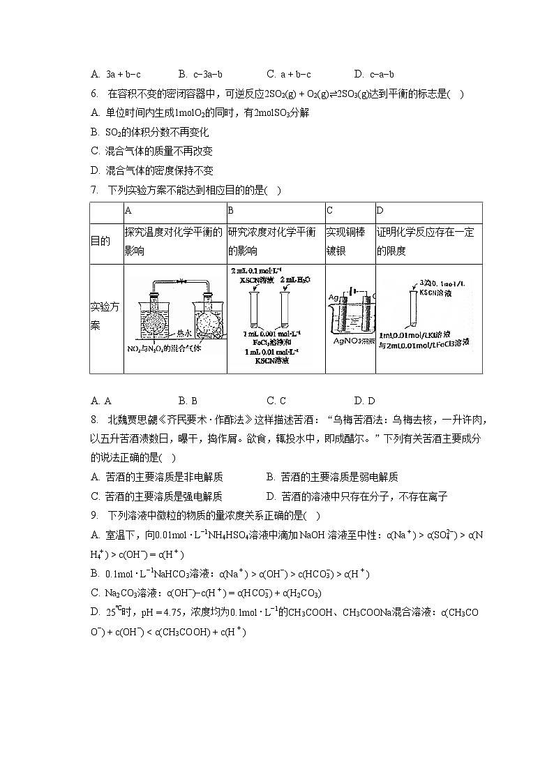2021-2022学年河南省焦作市温县一中高二（下）月考化学试卷（2月份）（含答案解析）第2页