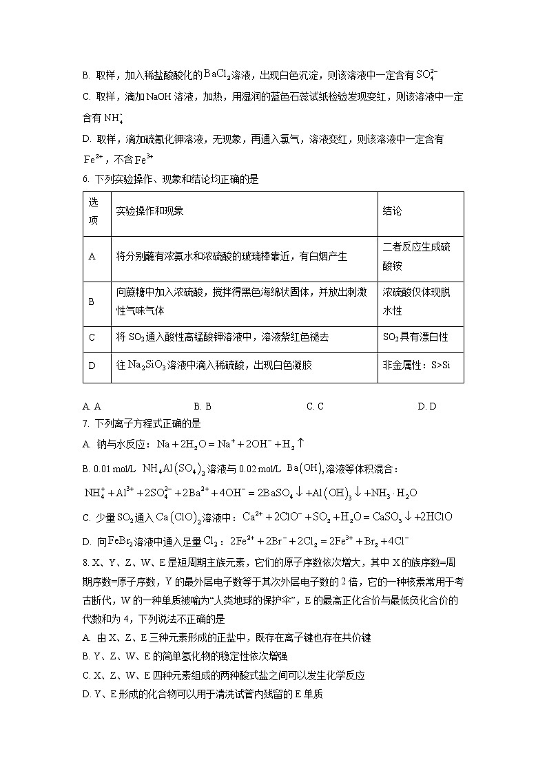 湖南省长沙市重点中学2022-2023学年高一下学期第一次月考（3月）化学试题（原卷版）第2页
