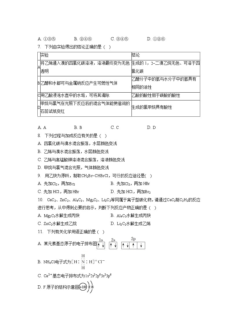 2021-2022学年重庆市永川北山中学校高二（下）月考化学试卷（第一次）（含答案解析）第2页