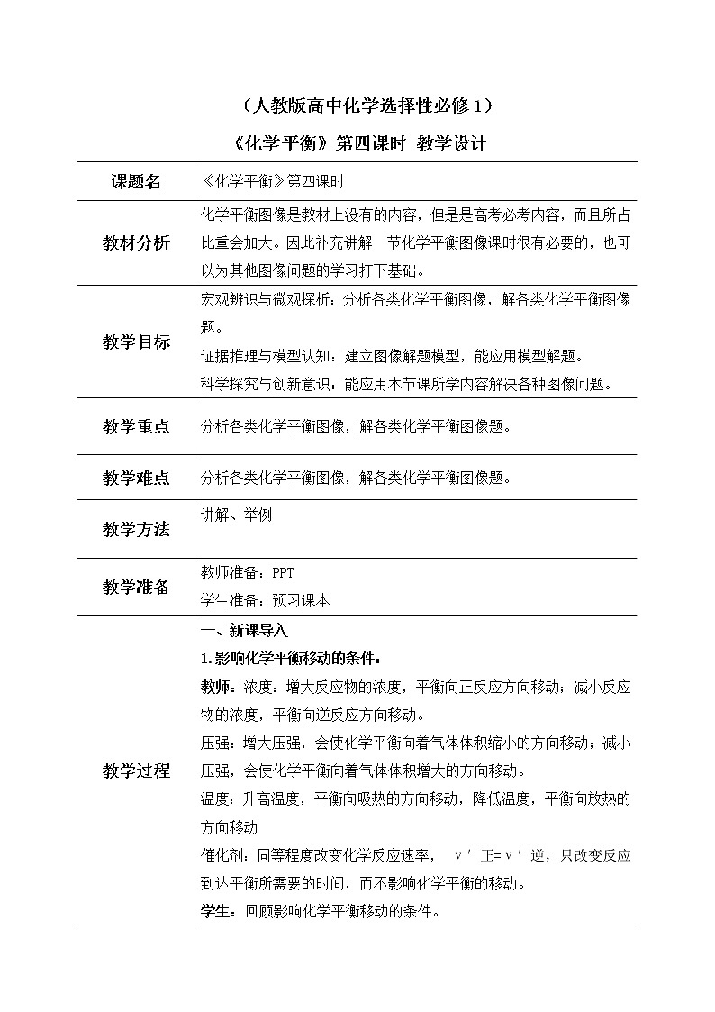 《化学平衡》第四课时课件PPT+教学设计01