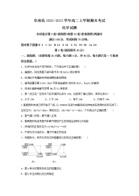 安徽省阜阳市阜南县2022-2023学年高二上学期期末考试化学试题（含答案）