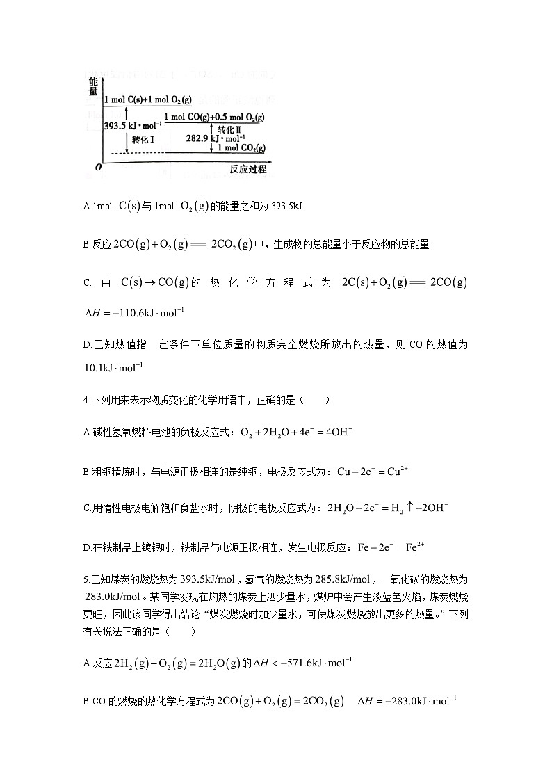 2022-2023学年江苏省常熟中学高二上学期10月阳光调研试题化学（选修）含答案第2页