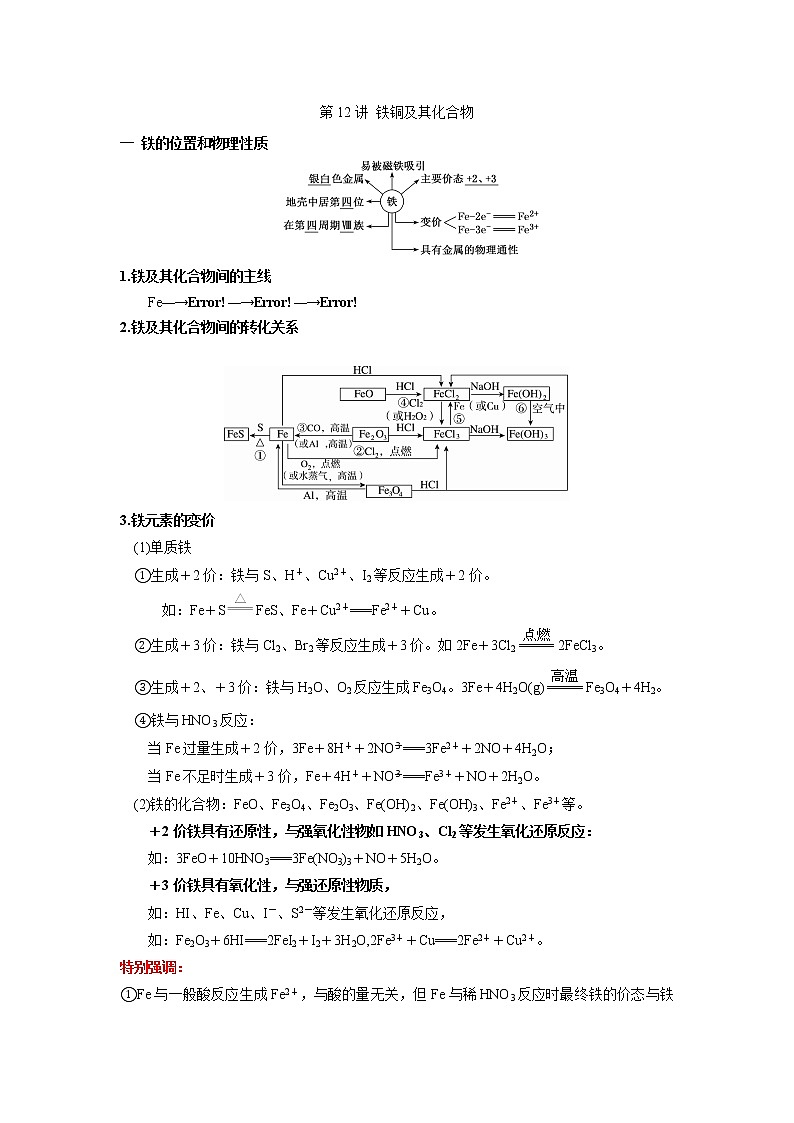 第12讲 铁铜及其化合物（讲义）（原卷版）-2023年高考化学一轮复习必做提升讲义（夯基础·再突破）第1页