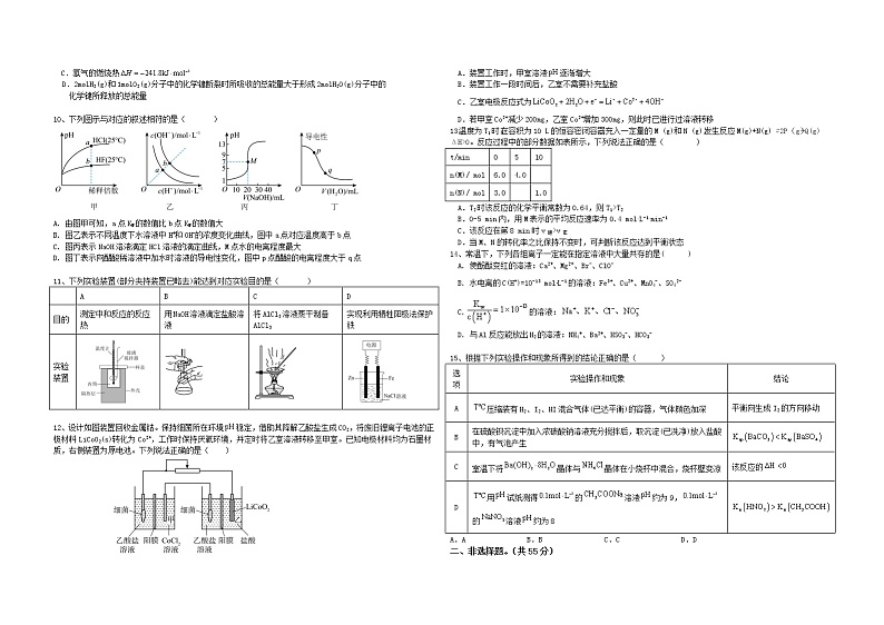 湖北省襄阳市第一中学2022-2023学年高二下学期3月月考试题 化学 Word版含答案第2页
