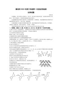 2023届山东省青岛市高三一模化学试题及答案