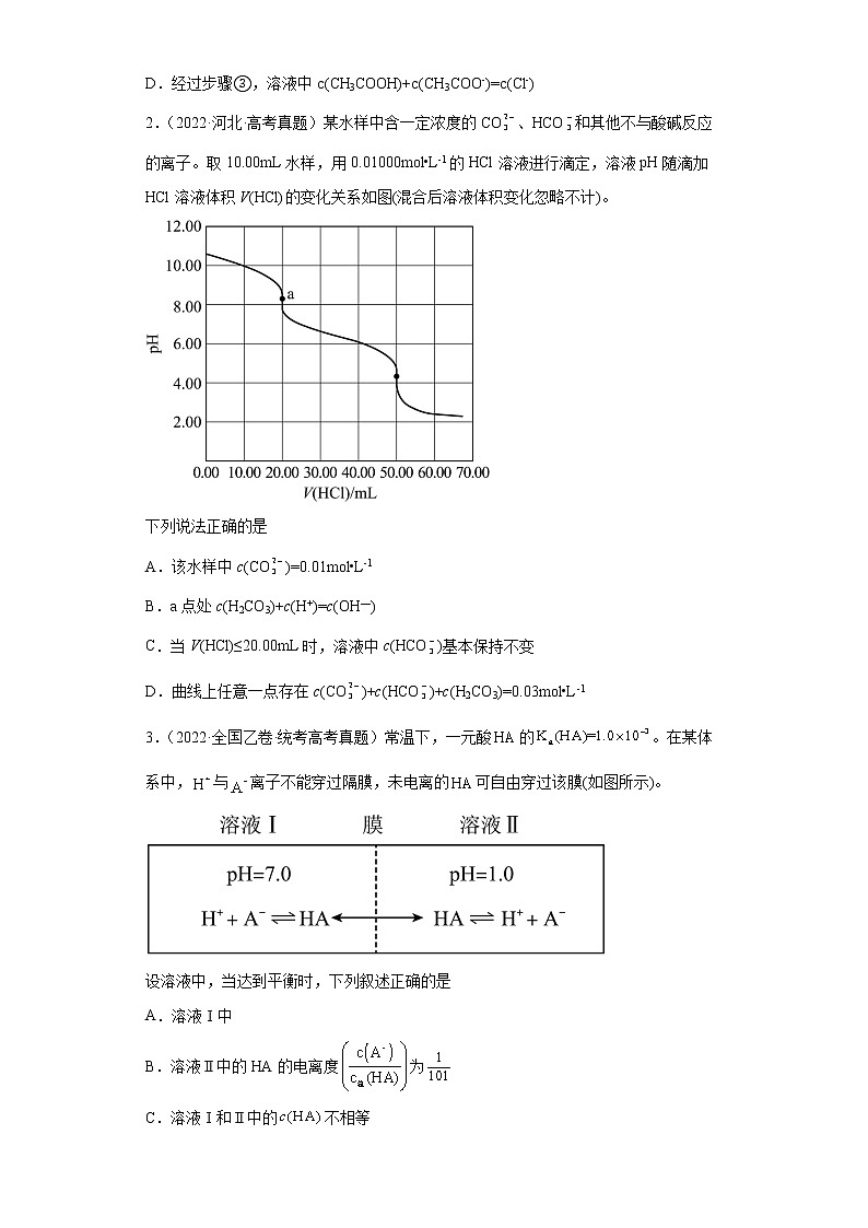 卷09 水溶液中的离子反应与平衡的综合考查——【备考2023】高考化学小题集训（全国通用）（原卷版+解析版）02