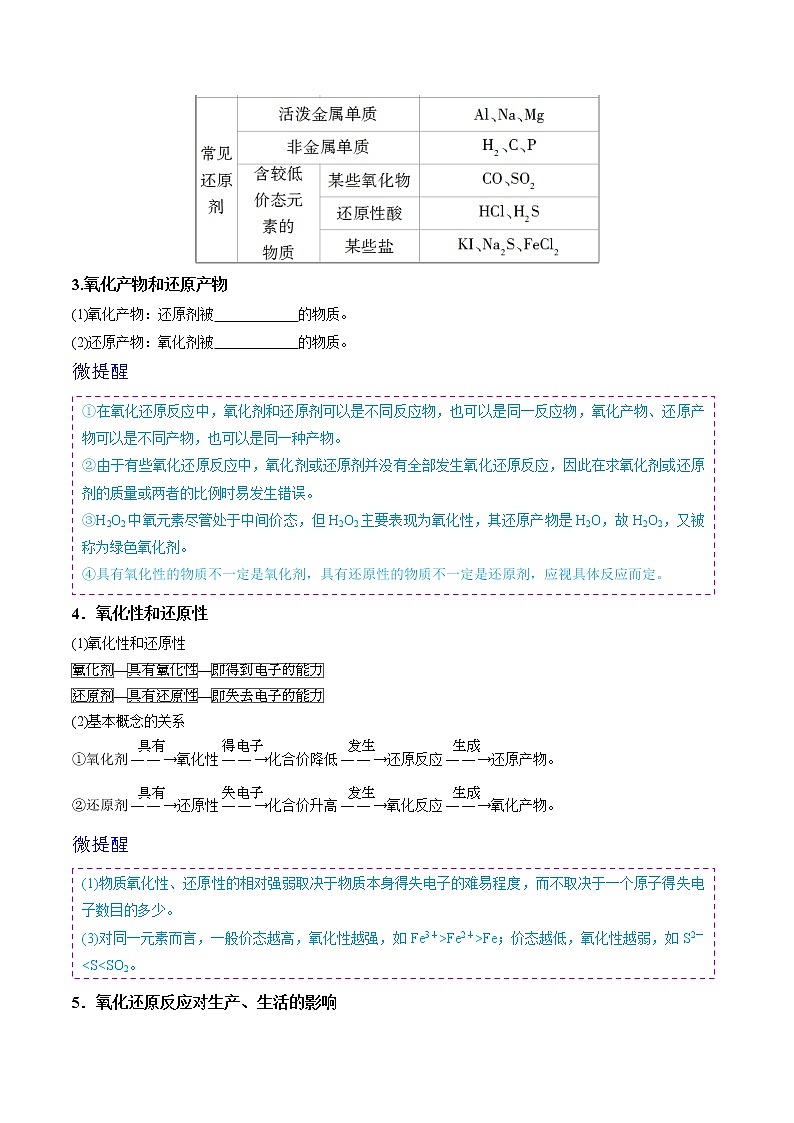 第06讲 氧化剂和还原剂 （学生版）-高一化学同步精品讲义（人教必修第一册 ） 第2页