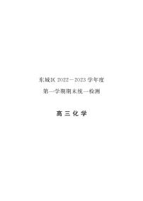 北京市东城区2022-2023学年高三上学期期末统一检测化学试题（PDF版含答案）