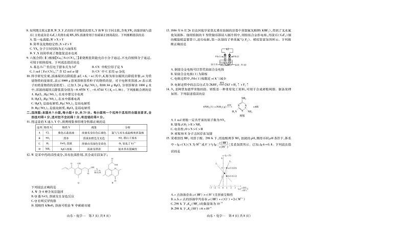 2023届山东省普通高等学校招生全国统一考试仿真模拟（一）化学试卷02
