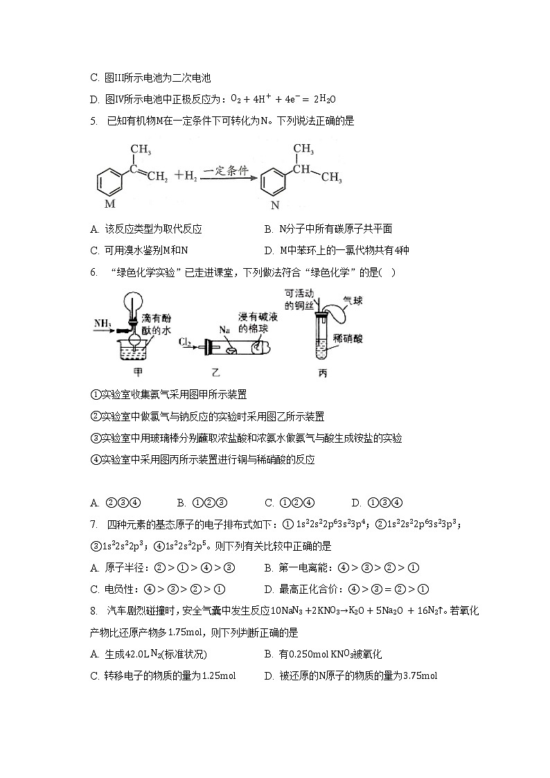 2023年天津市市区重点中学联考模拟试卷（一）化学试卷第2页