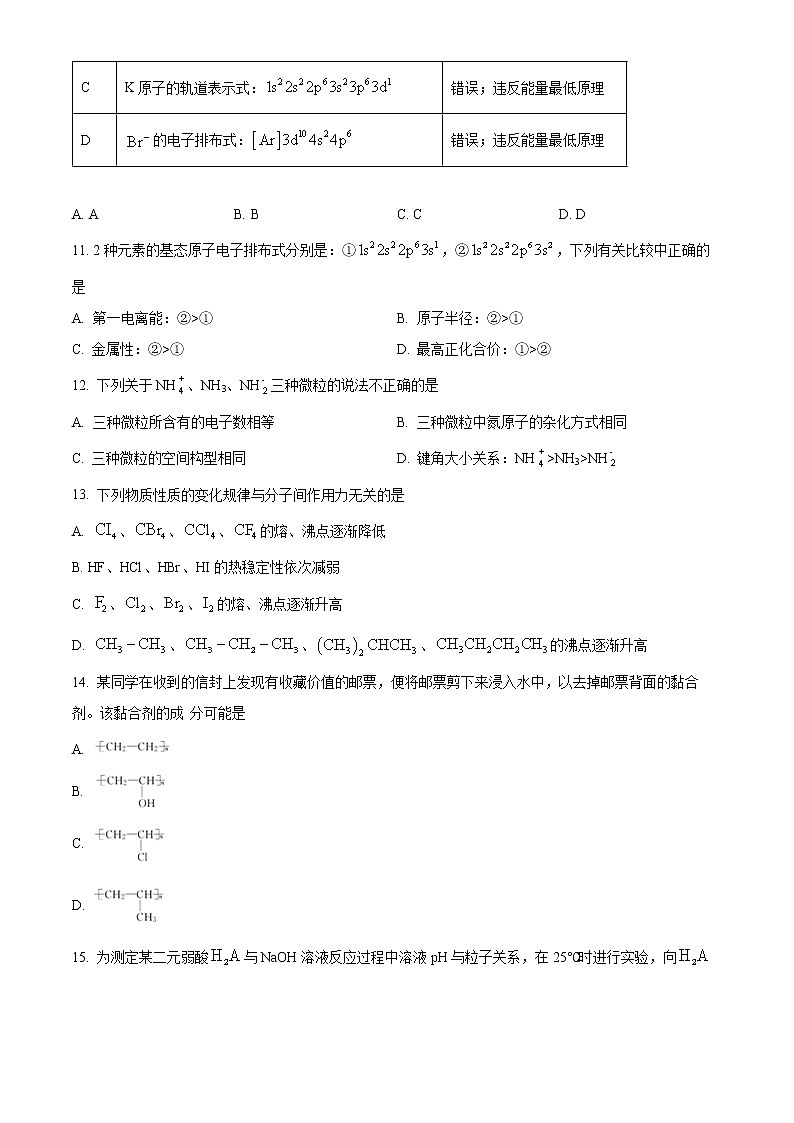 2023鞍山普通高中高二下学期第一次月考试题化学（A卷）含答案03