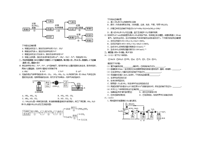 山西省运城市稷山中学2022-2023学年高一下学期3月月考化学试题（含答案）02