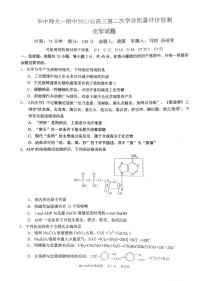 2023湖北省华中师范大学第一附中高三第二次学业质量评价检测化学试题PDF版无答案