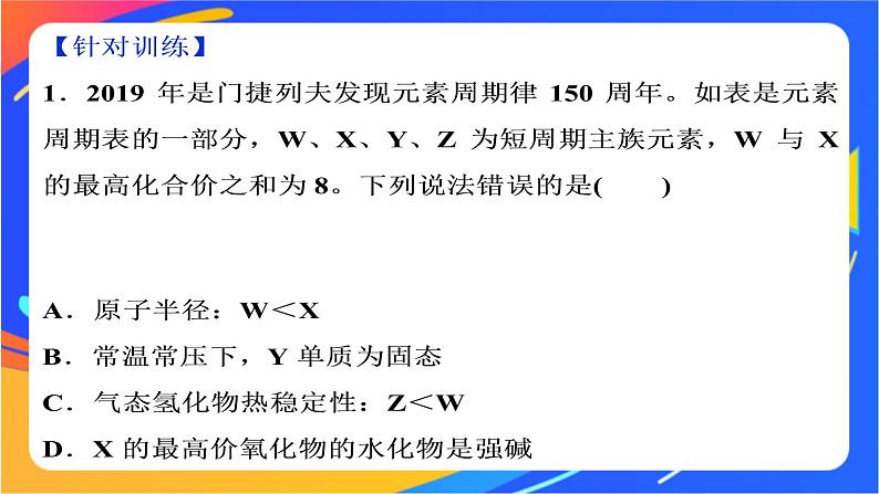 高中化学第一章原子结构元素周期律整合提升课件鲁科版必修第二册第8页