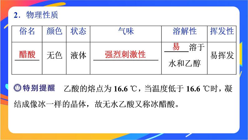 高中化学第三章简单的有机化合物第三节饮食中的有机化合物第2课时乙酸课件鲁科版必修第二册第4页