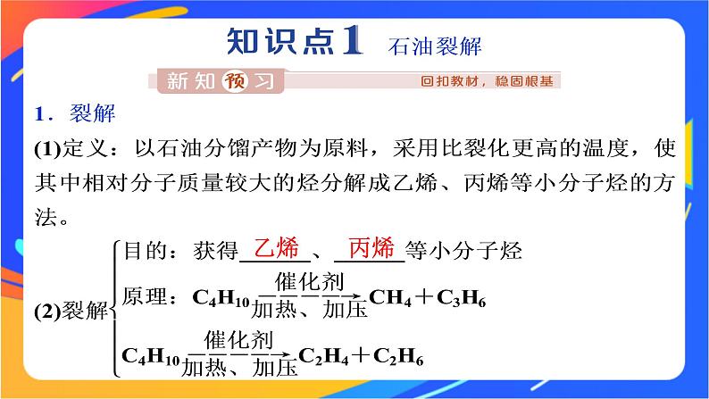 高中化学第三章简单的有机化合物第二节从化石燃料中获取有机化合物第2课时石油裂解与乙烯课件鲁科版必修第二册第3页