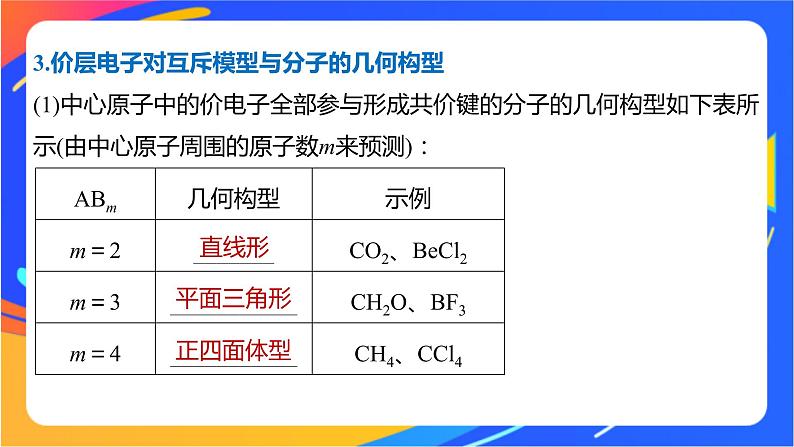 高中化学苏教版选择性必修2 专题4  第一单元 第2课时　价层电子对互斥模型　等电子原理课件PPT第8页