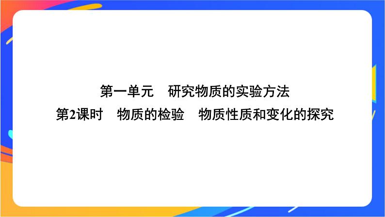 高中化学苏教版必修一 2.1.2 物质的检验 物质性质和变化的探究  课件01