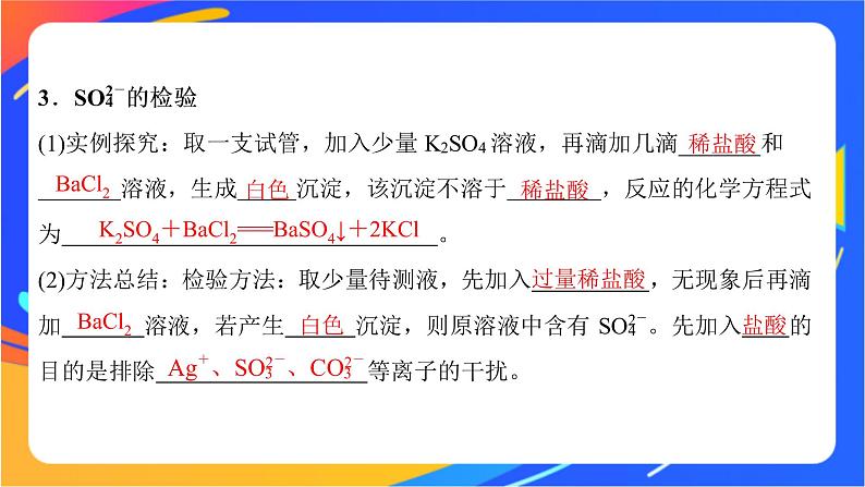 高中化学苏教版必修一 2.1.2 物质的检验 物质性质和变化的探究  课件06