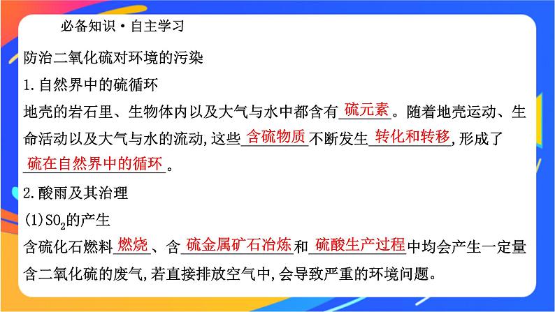 高中化学苏教版必修一  4.3  防治二氧化硫对环境的污染  课件03