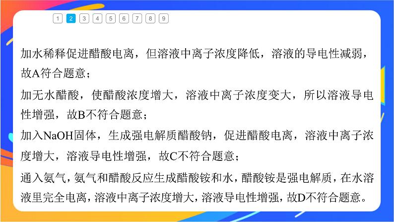 专题3第一单元 弱电解质的电离平衡 微专题8　电解质溶液的导电性课件PPT08