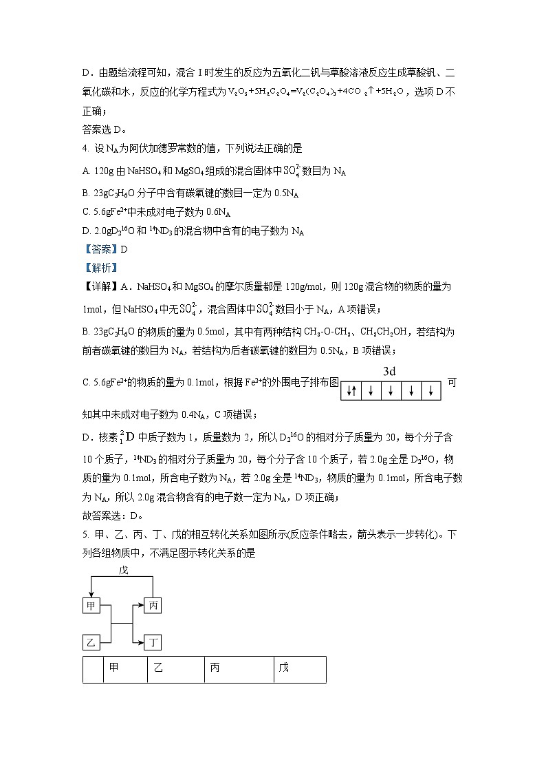 湖南省益阳市第一中学2022-2023学年高三化学下学期模拟考试试题 （Word版附解析）第3页