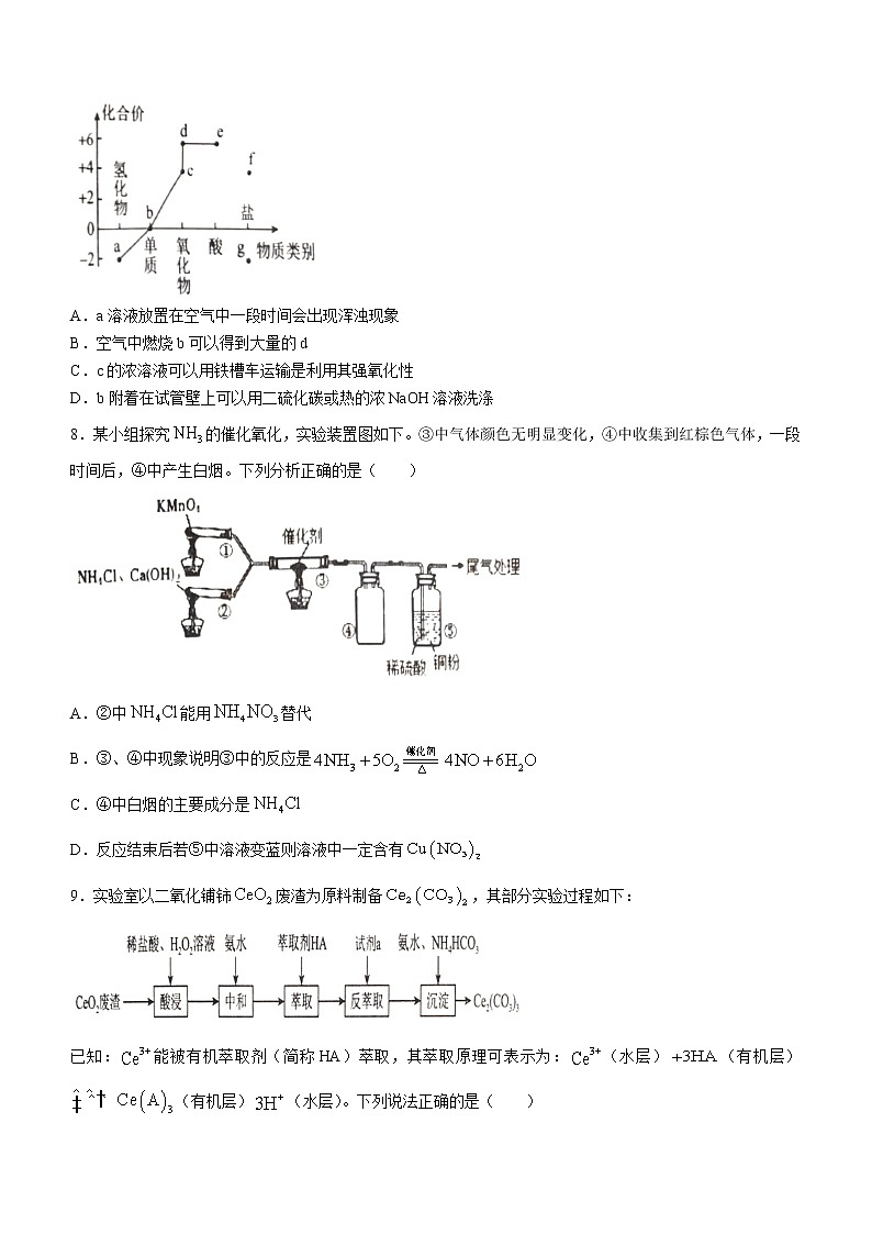 湖南省岳阳市2023届高三下学期教学质量监测（二模）化学试题(含答案)03