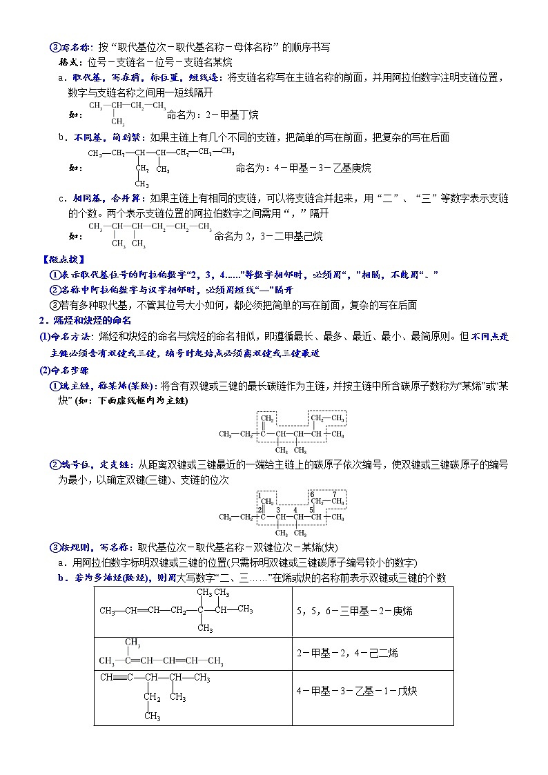 01    常考题空1　有机化合物的命名 （附答案解析）-备战高考化学大题逐空突破系列（全国通用）第2页
