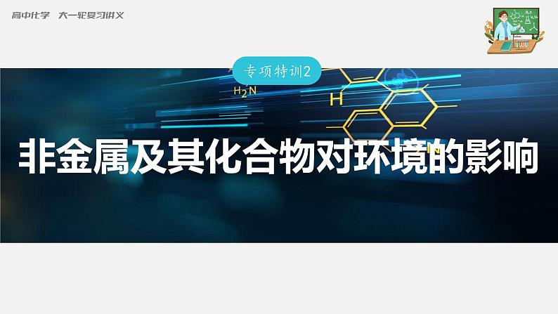 新高考化学一轮复习课件  第4章 专项特训2　非金属及其化合物对环境的影响03