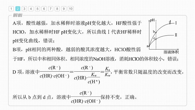 新高考化学一轮复习课件  第8章 专项特训5　弱电解质电离常数计算与图像分析第6页