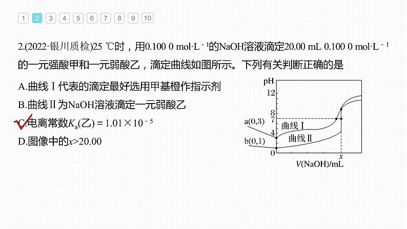 新高考化学一轮复习课件  第8章 专项特训6　滴定过程的曲线分析06