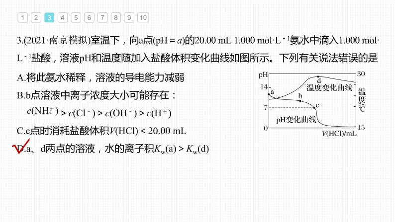 新高考化学一轮复习课件  第8章 专项特训6　滴定过程的曲线分析08