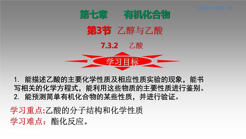 7.3.2 乙酸（备课件）-高一化学同步备课系列（人教版必修第二册）第1页