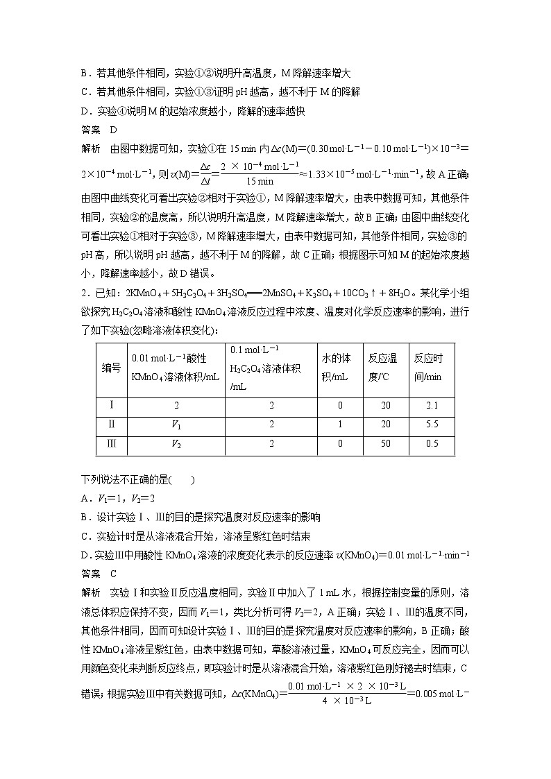 新高考化学一轮复习讲义  第7章 热点强化13　控制变量探究影响化学反应速率的因素03
