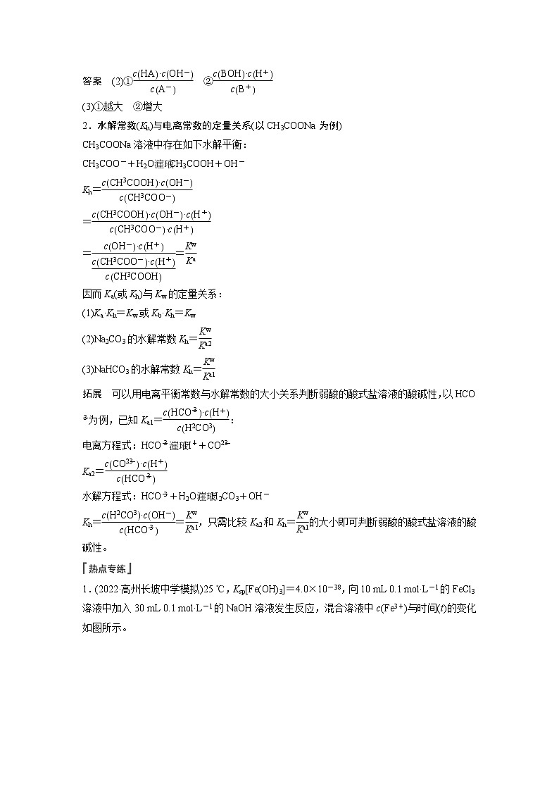 新高考化学一轮复习讲义  第8章 第49讲　热点强化17  水解常数(Kh)与电离常数的关系及应用02