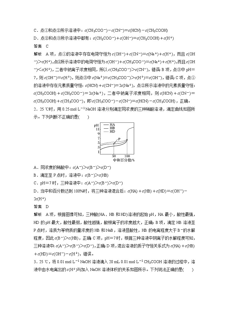 新高考化学一轮复习讲义  第8章 第51讲　反应过程溶液粒子浓度变化的图像分析03