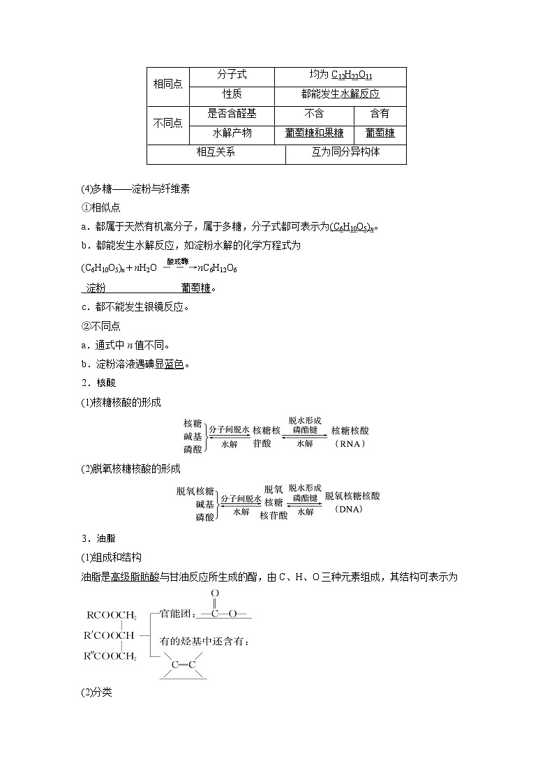 新高考化学一轮复习讲义  第9章 第61讲　生命中的基础有机化学物质和合成有机高分子03