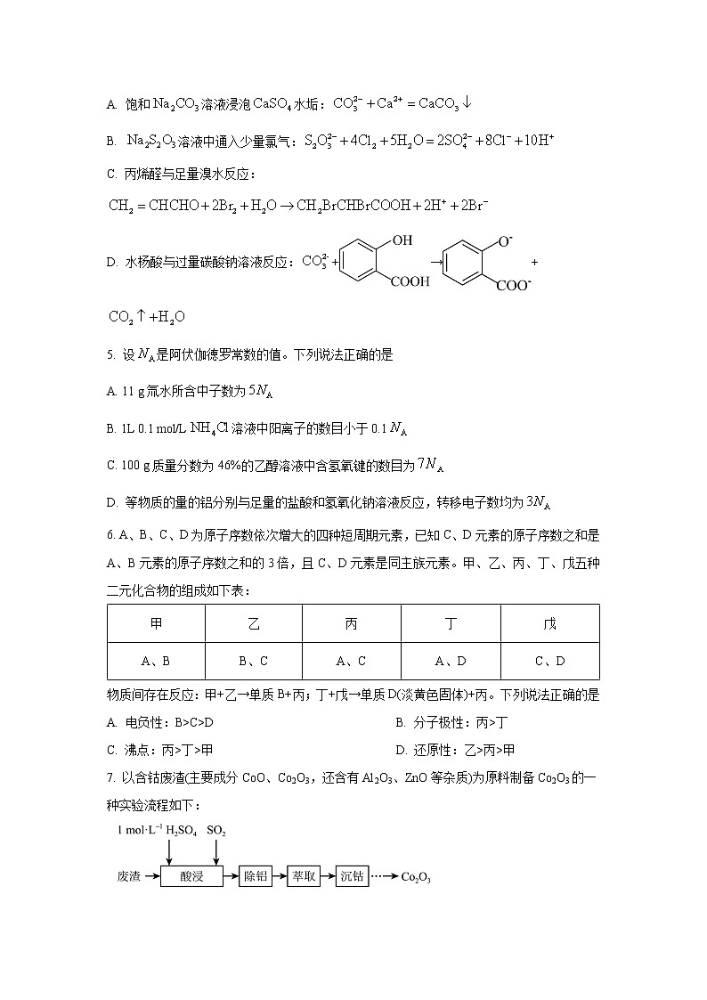 湖北省华中师范大学第一附属中学2023届高三第二次学业质量评价检测化学试题（解析版）第2页
