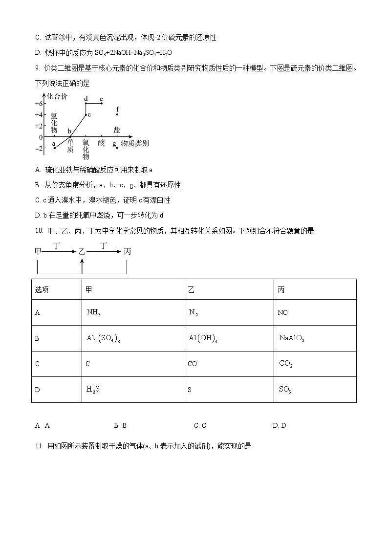 四川省乐山市沫若重点中学2022-2023学年高一下学期3月月考化学试题（解析版+原卷版）03