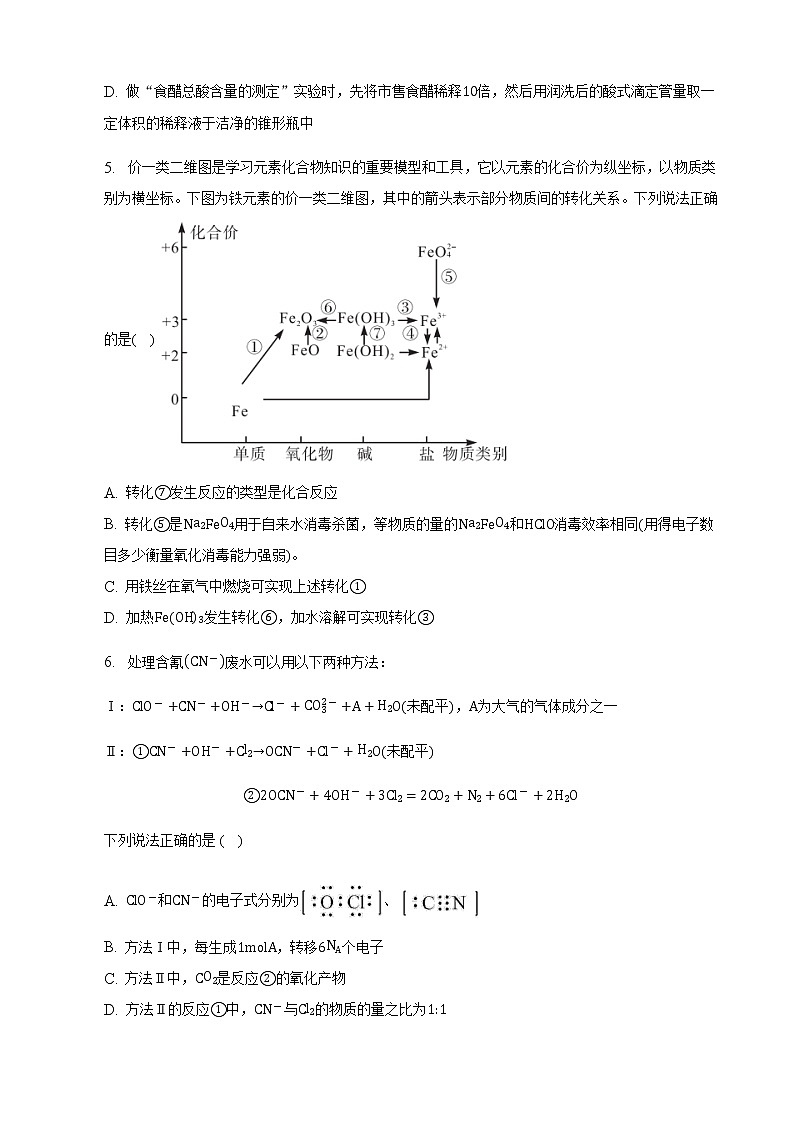 2023届高考化学模拟试卷二（含答案解析）第2页