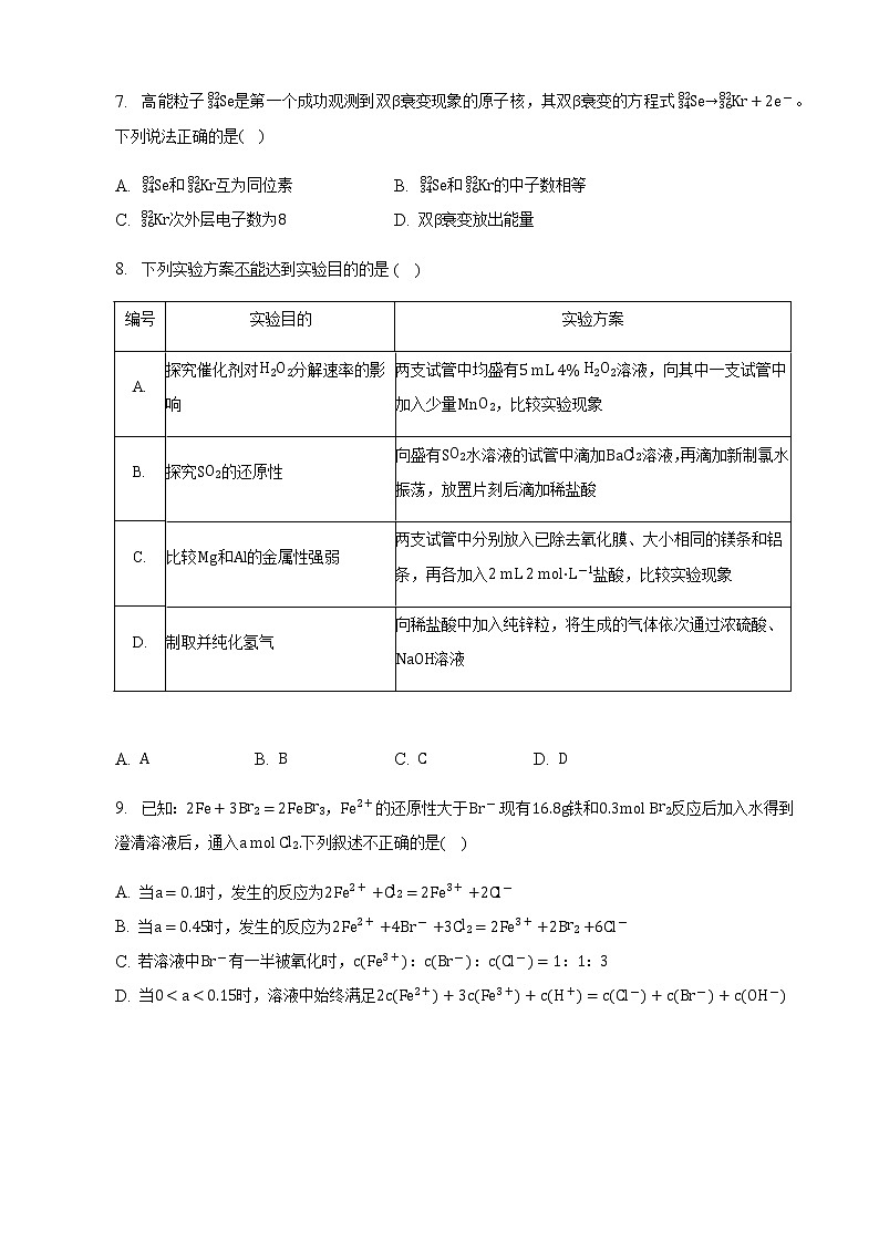 2023届高考化学模拟试卷二（含答案解析）第3页