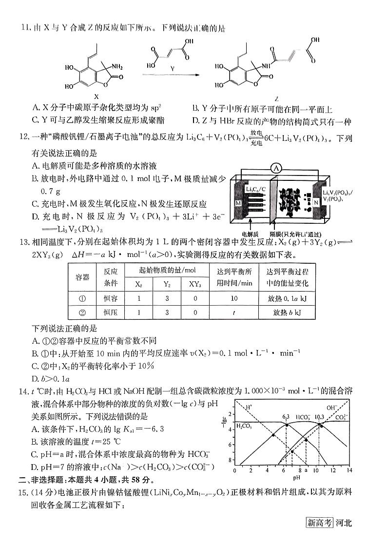 2023届河北省部分学校高三4月大联考二模化学试题03