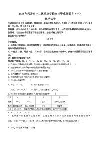 2023天津十二区重点中学高三毕业班联考（一）化学试题含答案