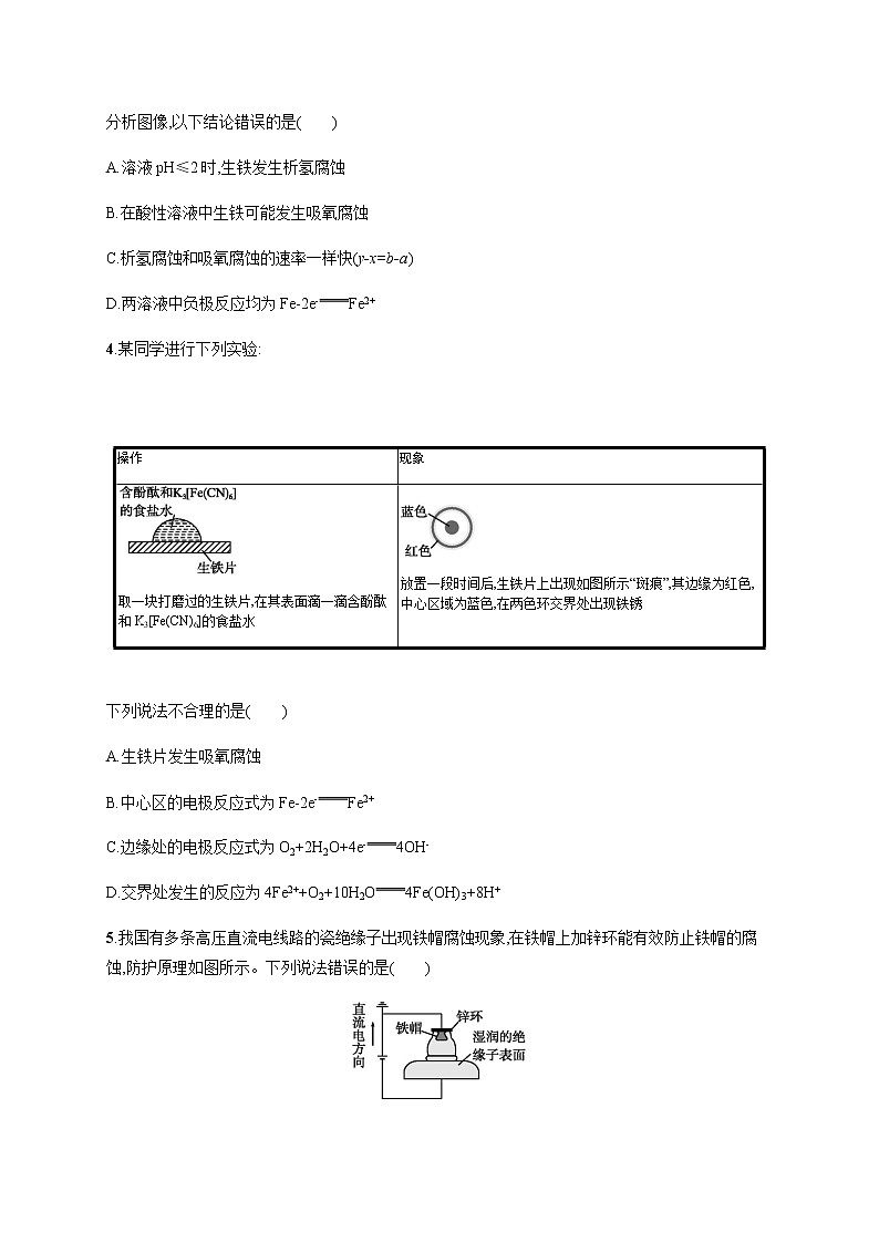 人教版高中化学选择性必修1化学反应原理第四章第三节金属的腐蚀与防护习题含答案02