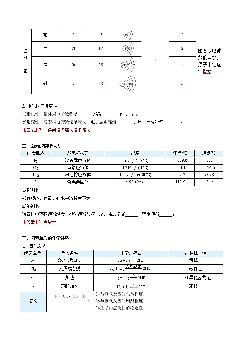 人教版高中化学必修第一册精品讲义第31讲 卤族元素（教师版）02