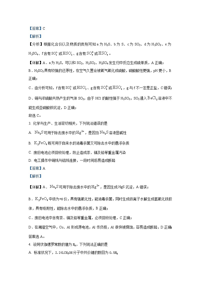 重庆市万州第二高级中学2023届高三化学下学期第五次质量检测试题（Word版附解析）02