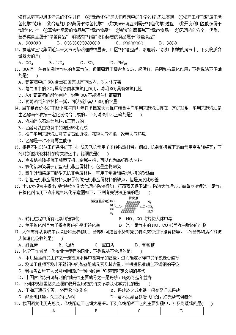 03    专题过关检测1   化学与STSE、传统文化（附答案解析）-备战2023年高考化学大二轮专题突破系列（全国通用）第2页
